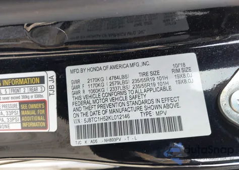 2019 Acura Rdx Technology Package from USA, damaged, VIN 5J8TC1H52KL012146